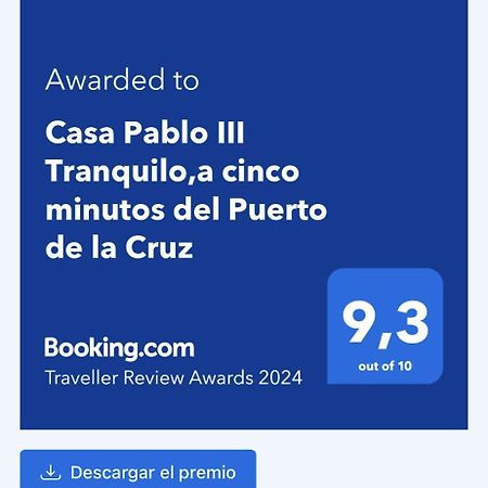 Casa Pablo III Tranquilo,A Cinco Minutos Del Puerto De La Cruz Lägenhet Los Realejos Exteriör bild